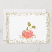 水彩かぼちゃ金ゴールドグリッター秋ありがとう サンキューカード (裏面)