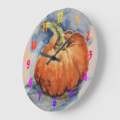 水彩かぼちゃ ラージ壁時計 (傾斜)
