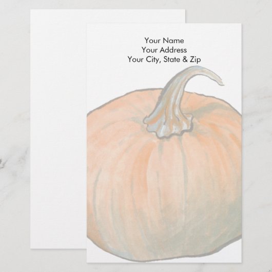 水彩かぼちゃ 便箋 (正面/裏面)