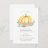 水彩かぼちゃ |感謝祭の饗宴 招待状 (正面/裏面)
