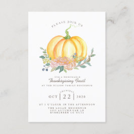 水彩かぼちゃ |感謝祭の饗宴 招待状