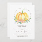 水彩かぼちゃ |秋のベビーシャワー 招待状 (正面/裏面)