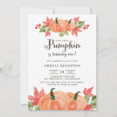 水彩かぼちゃ | 秋の1歳誕生日 招待状 (正面)