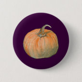 水彩かぼちゃ 缶バッジ (正面)