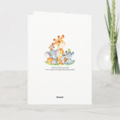 水彩かわいいサファリジャングル動物誕生日 カード (裏面)