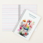 水彩かわいいフラミンゴ花 ノートブック (内側)