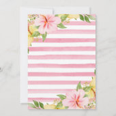 水彩かわいいフローラジャングル動物ベビーシャワー 招待状 (裏面)