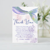 水彩かわいいマーメイドテールサンキューカード サンキューカード (スタンド正面)