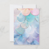 水彩かわいいマーメイドテールサンキューカード サンキューカード (裏面)