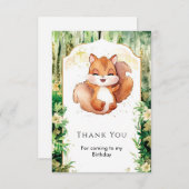 水彩かわいいリス誕生日 サンキューカード (正面/裏面)