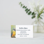 水彩かわいい熱帯オウムの鳥自然アート 名刺 (スタンド正面)