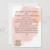 水彩かわいい牛のクリスマスカード セーブザデート (裏面)