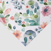 水彩かわいい花のフローラハートパターン 薄葉紙 (詳細)