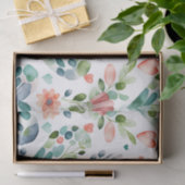 水彩かわいい花のフローラハートパターン 薄葉紙 (ギフト)