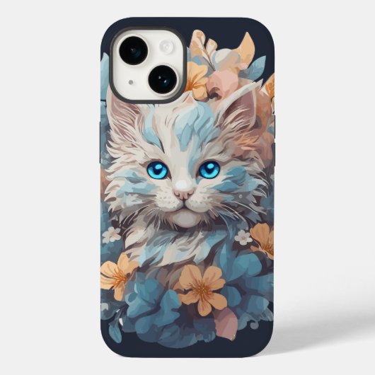 水彩かわいい花猫のしぶき Case-Mate iPhoneケース (裏面)