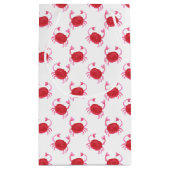 水彩かわいい赤カニビーチデザイン スモールペーパーバッグ (裏面)