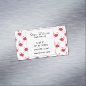 水彩かわいい赤カニビーチデザイン マグネット名刺 (インサイチュ)