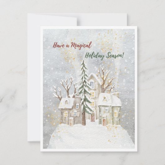 水彩かわいい魔法のような シーズンカード (正面)