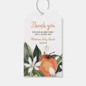 水彩かわいこちゃんオレンジの花ありがとう ギフトタグ (正面)