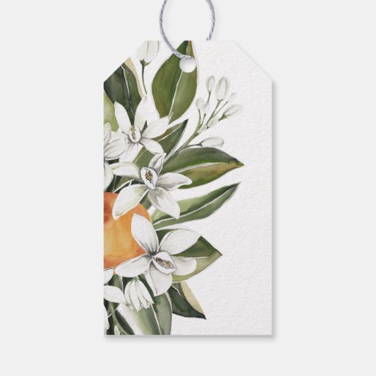 水彩かわいこちゃんオレンジの花ありがとう ギフトタグ (裏面)