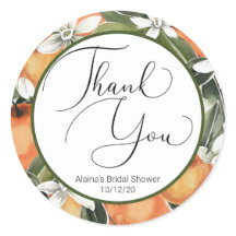 水彩かわいこちゃんオレンジの花メッセージカード