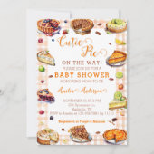 水彩かわいこちゃんパイオレンジジンジャムベビーシャワー 招待状 (正面)