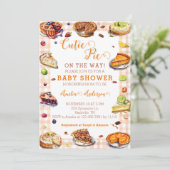 水彩かわいこちゃんパイオレンジジンジャムベビーシャワー 招待状 (スタンド正面)