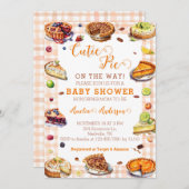 水彩かわいこちゃんパイオレンジジンジャムベビーシャワー 招待状 (正面/裏面)