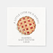 水彩かわいこちゃんパイベーキングベビーシャワー スタンダードカクテルナプキン (正面)