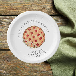 水彩かわいこちゃんパイベーキングベビーシャワー ペーパープレート