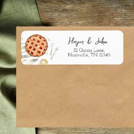 水彩かわいこちゃんパイベーキング差出人住所 ラベル