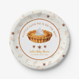 水彩かわいこちゃんパイ秋ベビーシャワー ペーパープレート