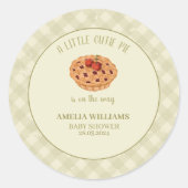 水彩かわいこちゃんパイ秋ベビーシャワー ラウンドシール (正面)