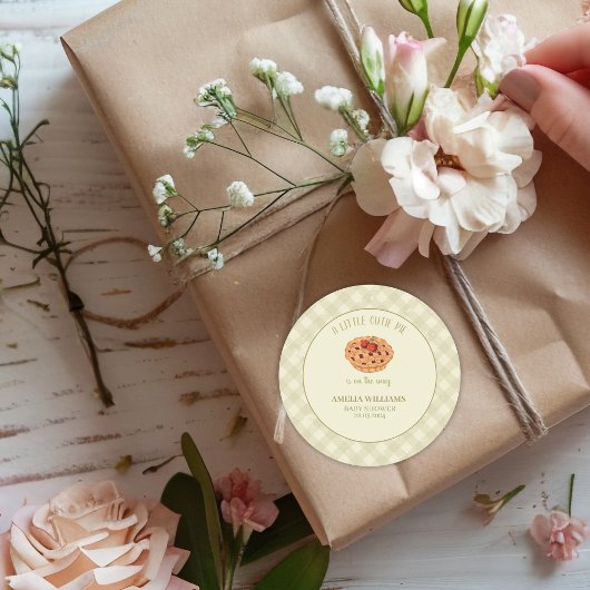 水彩かわいこちゃんパイ秋ベビーシャワー ラウンドシール