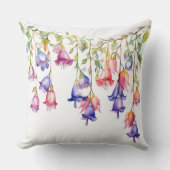 水彩かわいらしの花の連カラフル列 クッション (正面)