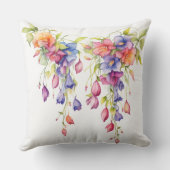 水彩かわいらしの花の連カラフル列 クッション (裏面)