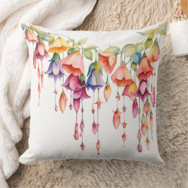 水彩かわいらしの花の連カラフル列 クッション