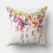 水彩かわいらしの花の連カラフル列 クッション (正面)