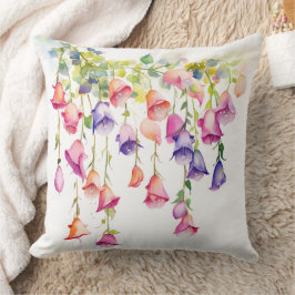 水彩かわいらしの花の連カラフル列 クッション