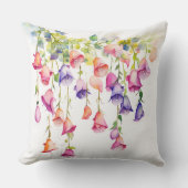 水彩かわいらしの花の連カラフル列 クッション (正面)