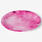 水彩かわいらしピンクス3 – 全オプション ペーパープレート (アングル)