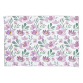 水彩かわいらしフローラピンク 枕カバー (正面)