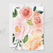 水彩かわいらしフローラブライダルシャワー招待 サンキューカード (裏面)