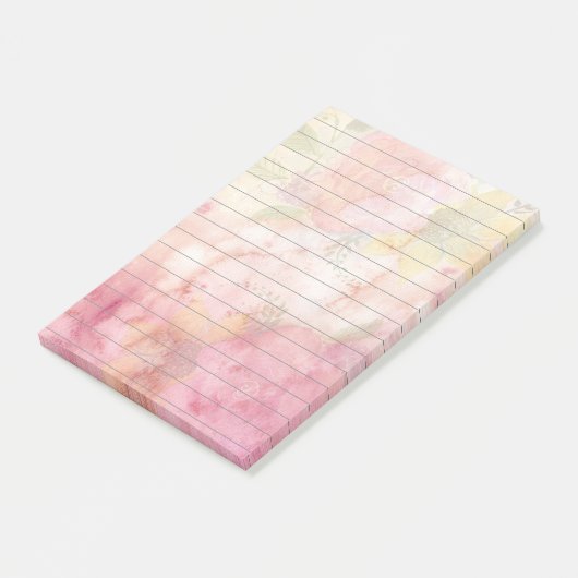 水彩かわいらしフローラプリント並び ポストイット (アングル)