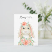 水彩かわいらしフローラ復活祭バニー シーズンポストカード (スタンド正面)