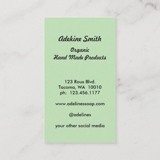 水彩かわいらしフローラ標準名刺 名刺 (裏面)