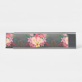 水彩かわいらしフローラ白黒グラデーションデザイン デスクネームプレート (正面)