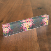 水彩かわいらしフローラ白黒グラデーションデザイン デスクネームプレート (側面)