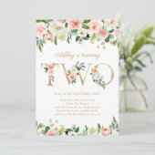 水彩かわいらしフローラ金ゴールドガール第2誕生日 招待状 (スタンド正面)