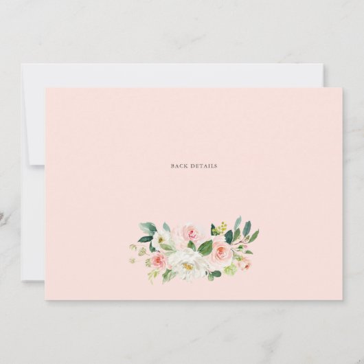 水彩かわいらしフローラ金ゴールド第1の誕生日写真 招待状 (裏面)